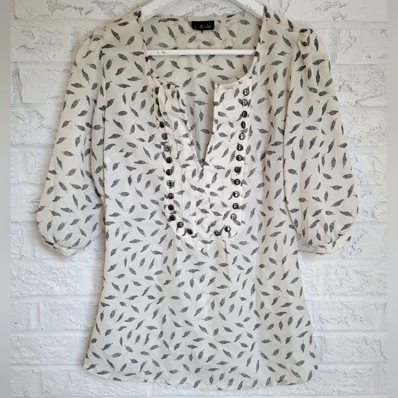 Bardot Feather Print Blouse - Picture 1 of 7